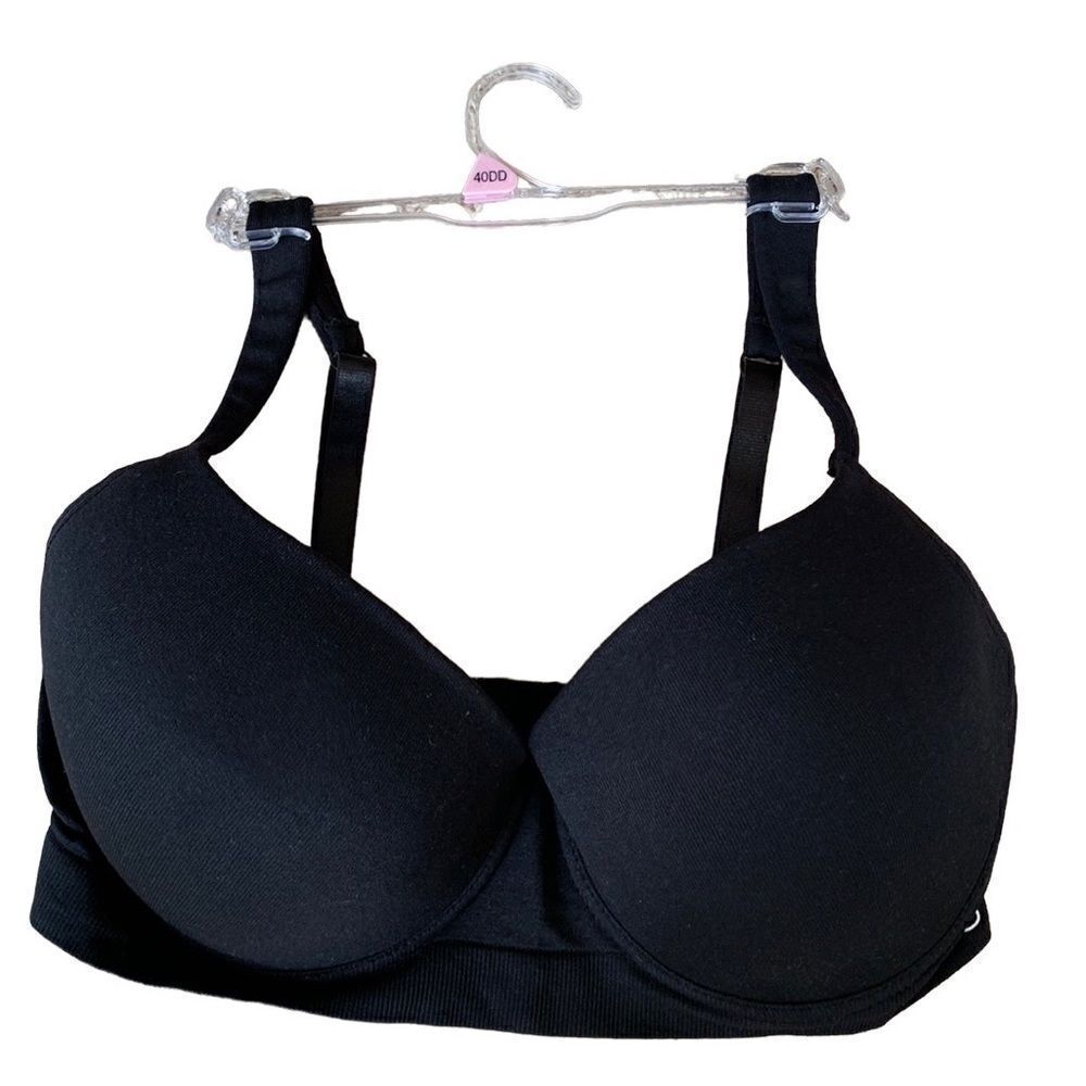 ‎NWT Nautica Black Underwire Supportive Bra 40DD Cushion Straps Soft Material